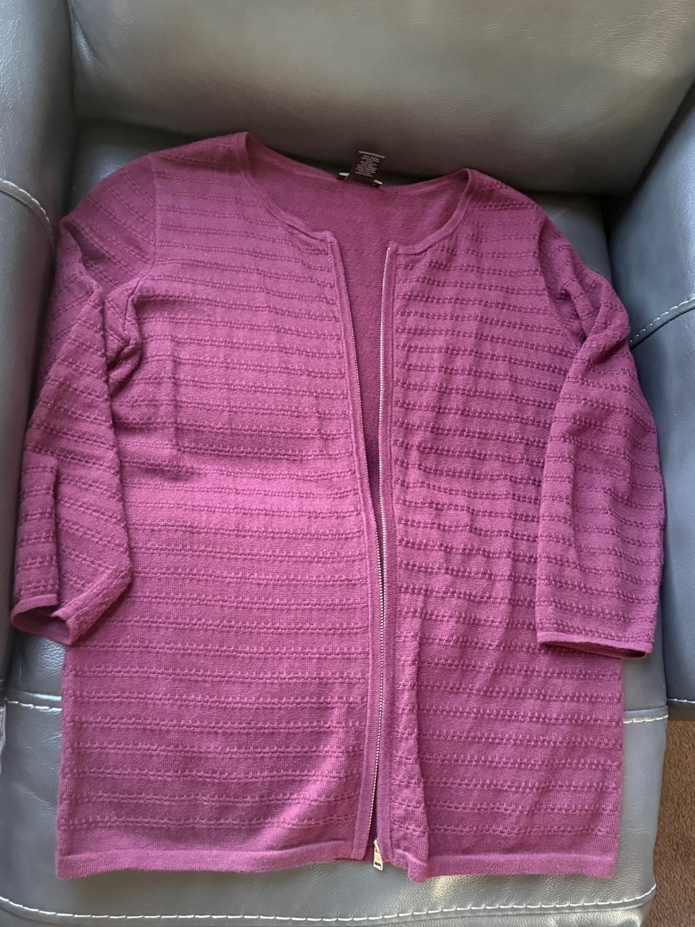 Ann Taylor Women's Open-Front Knit Cardigan - maroon